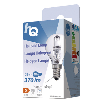 HQHE14BALL002 Halogeenlamp e14 bal 28 w 370 lm 2800 k Verpakking foto
